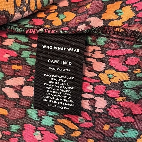 Who What Wear Women's Balloon Long Sleeve Soft Bow Cheetah Print Blouse Size M - Picture 12 of 15